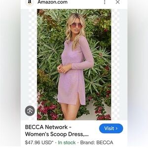 MEDIUM NWT BECCA Lavender Long Sleeve Dress